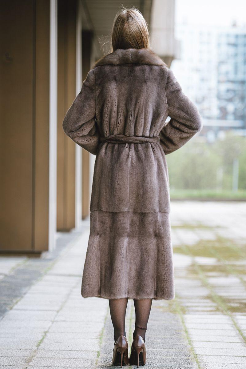 Норковая шуба с куницей фото