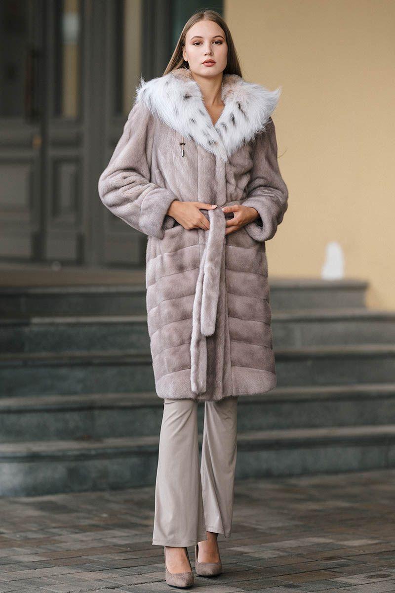 Норковая шуба с рысью фото