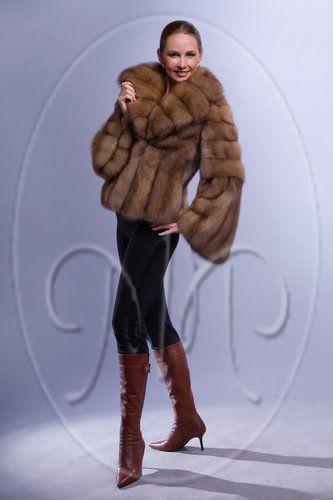 Шуба из меха куницы фото