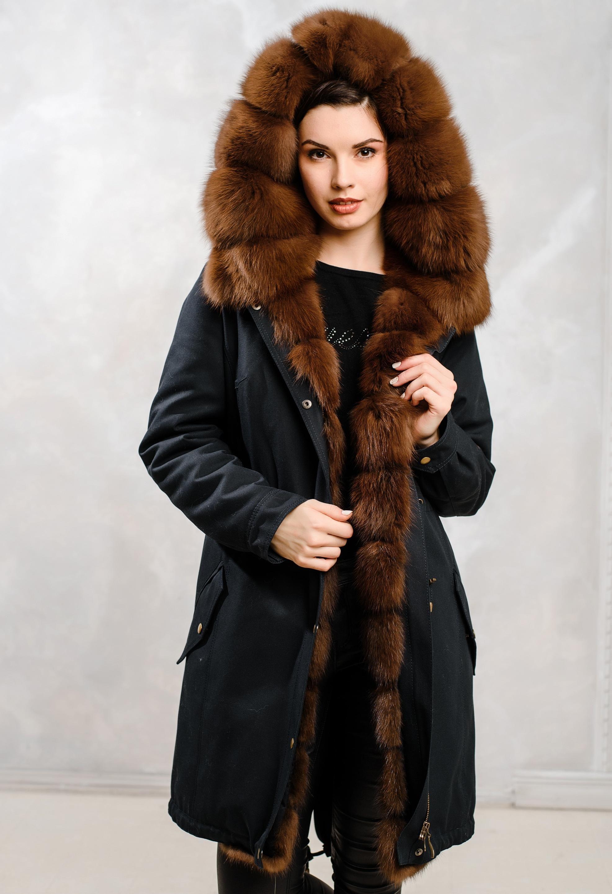 Парка из  меха куницы фото
