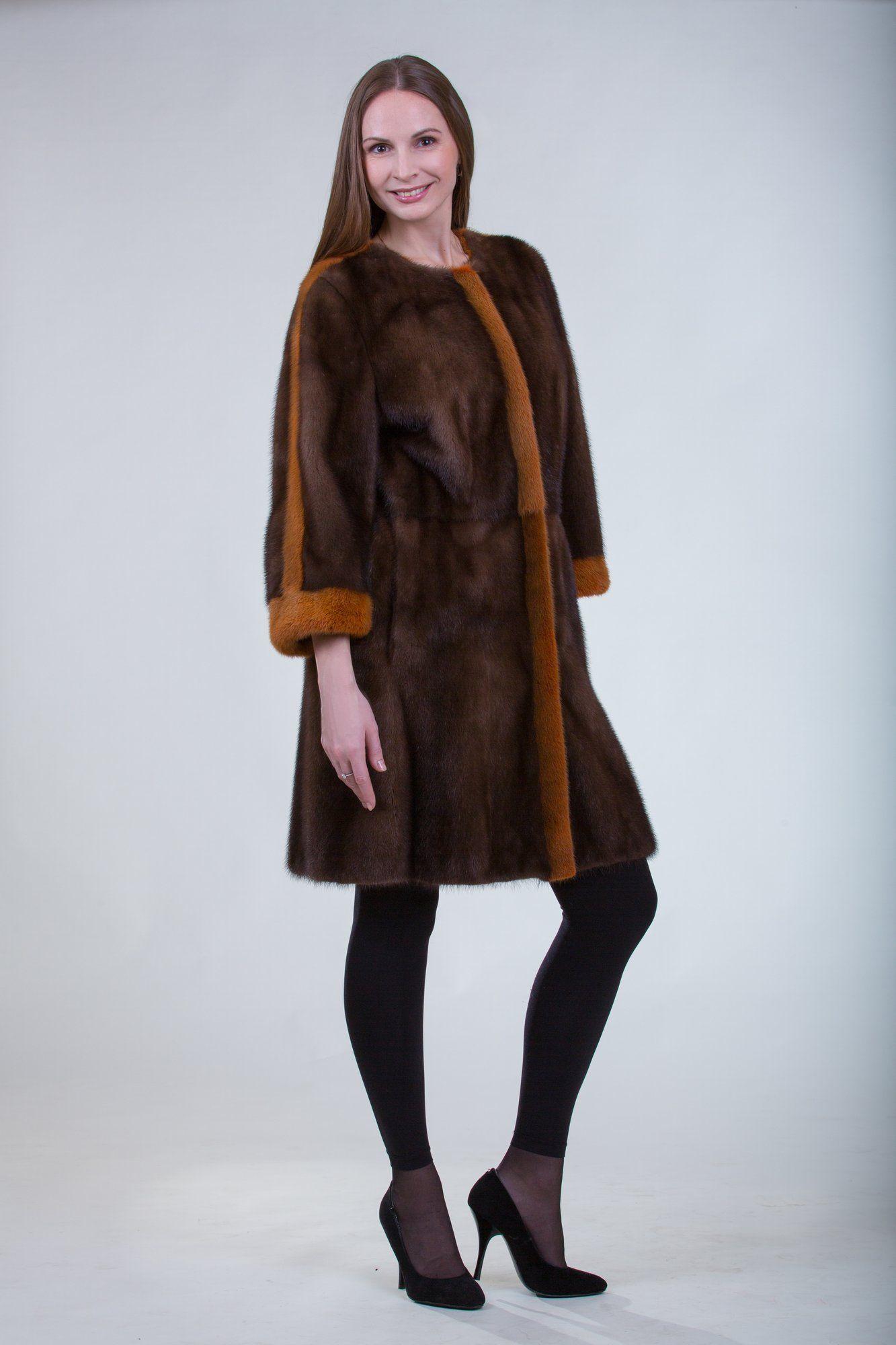 Шуба из норки без воротника фото