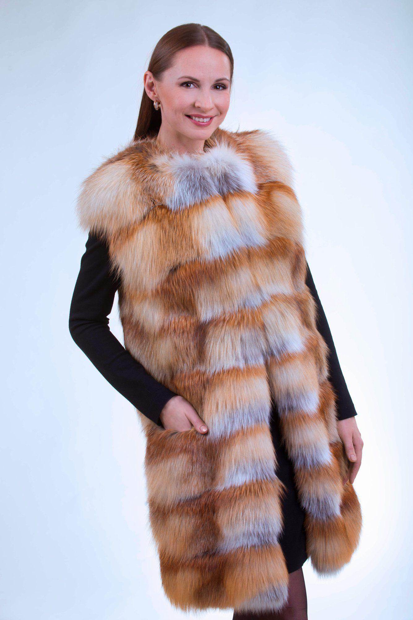 Жилет из лисы фото