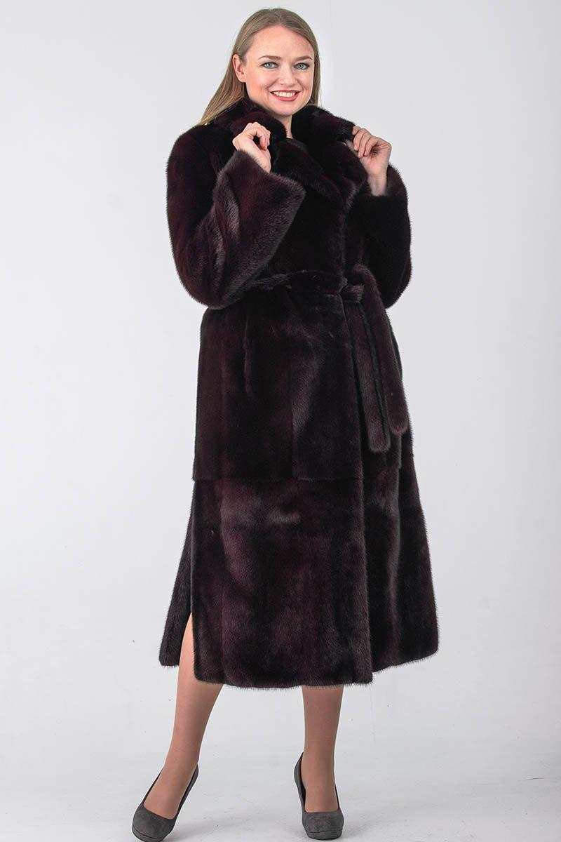 Норковая шуба с английским воротником фото