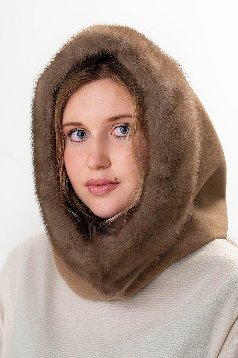 Норковый капор с кашемиром фото