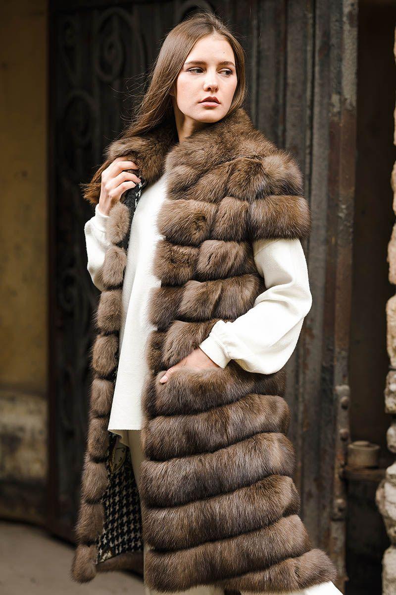 Жилет из баргузинского соболя фото