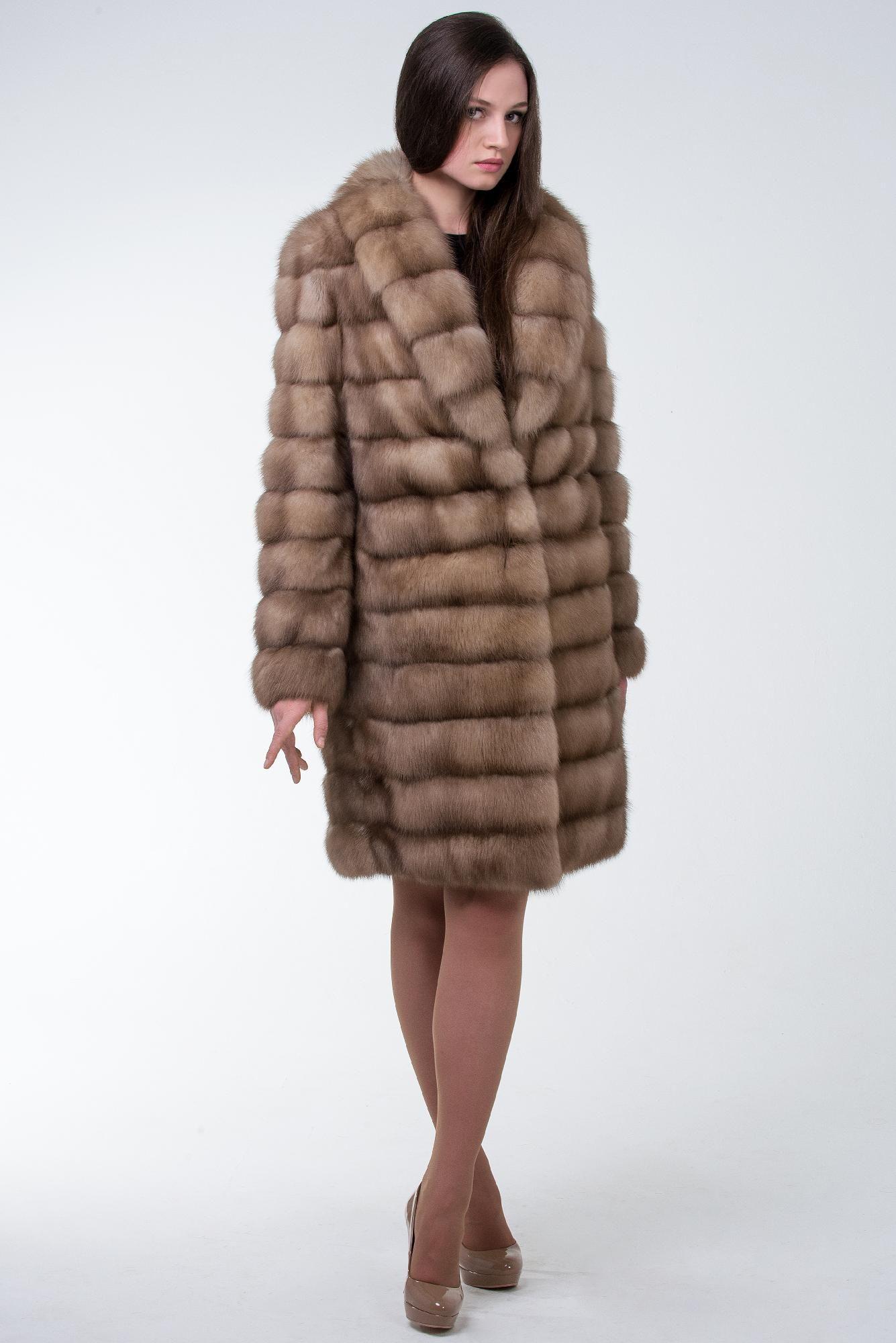 Шуба из меха куницы фото