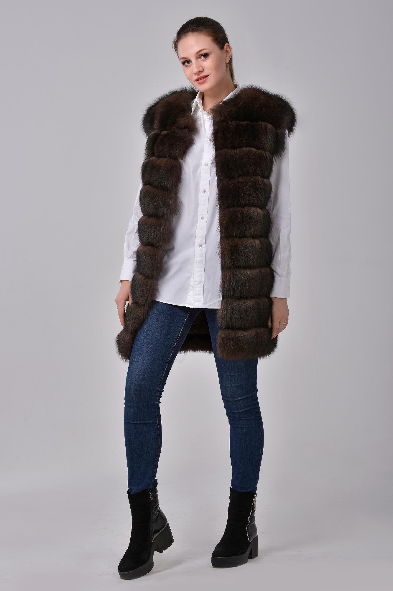 Жилет из песца фото