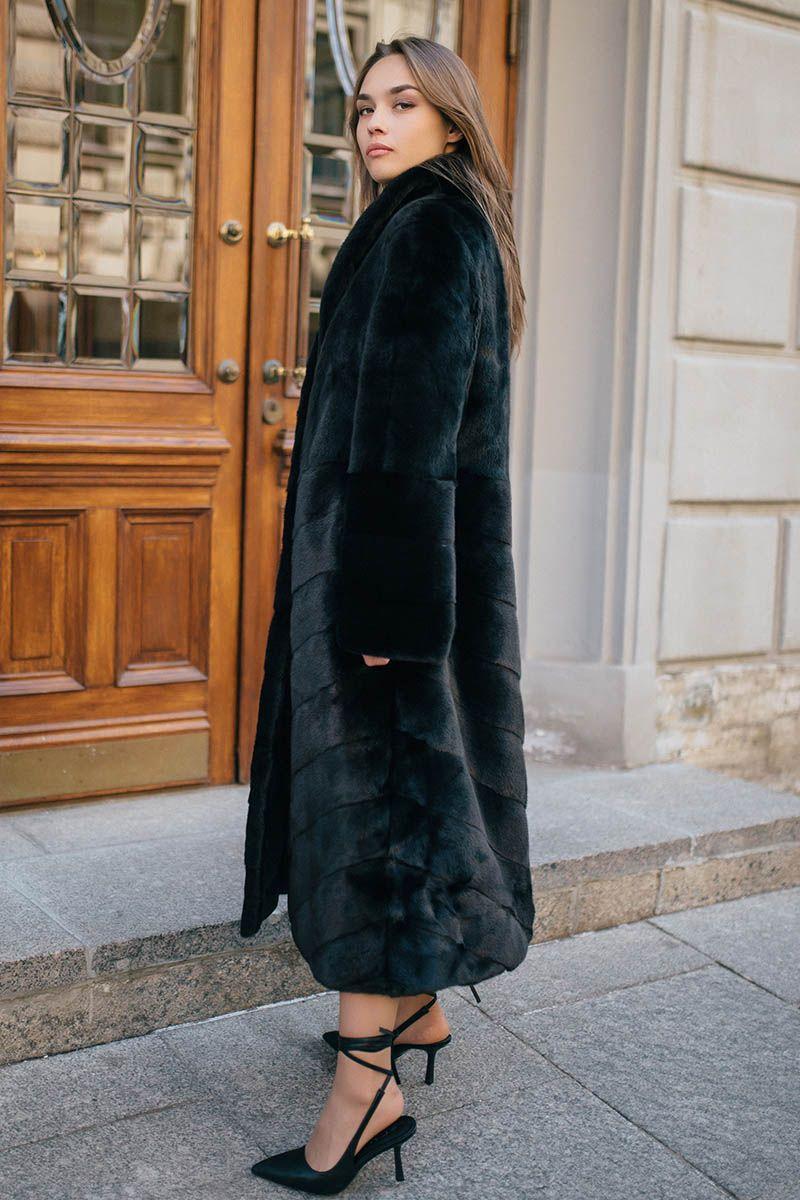 Шуба из меха норки фото