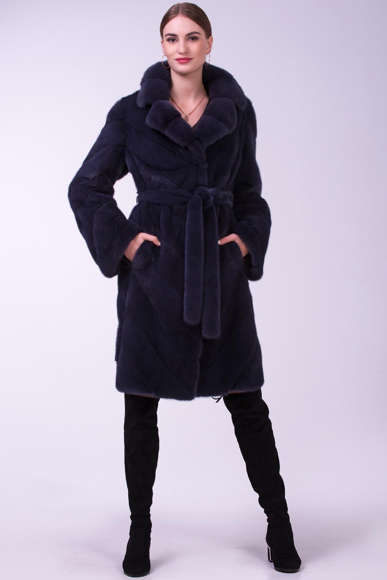 Норковая шуба с английским воротником фото