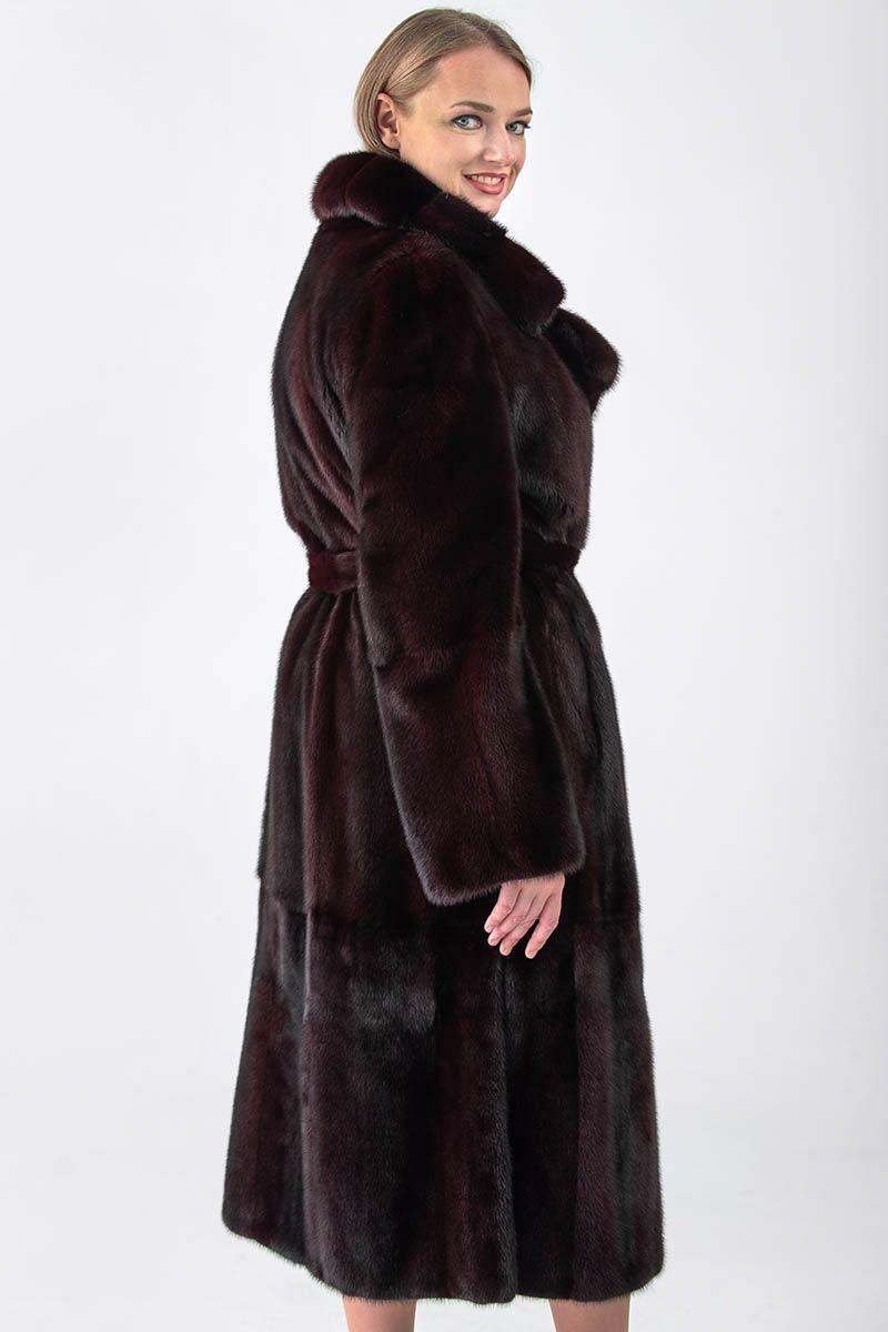 Норковая шуба с английским воротником фото