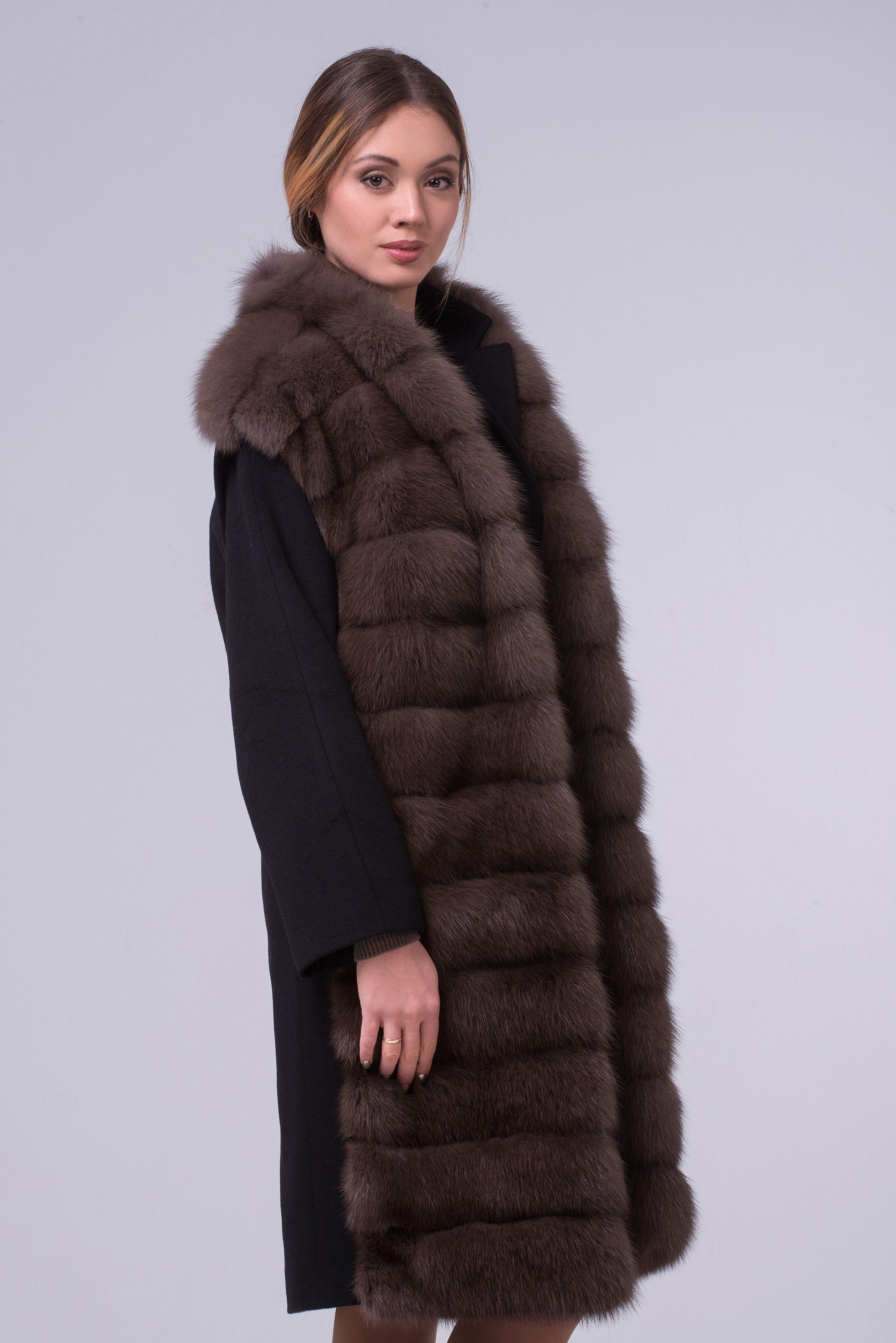 Двойка ( жилет из куницы +пальто из кашемира) фото