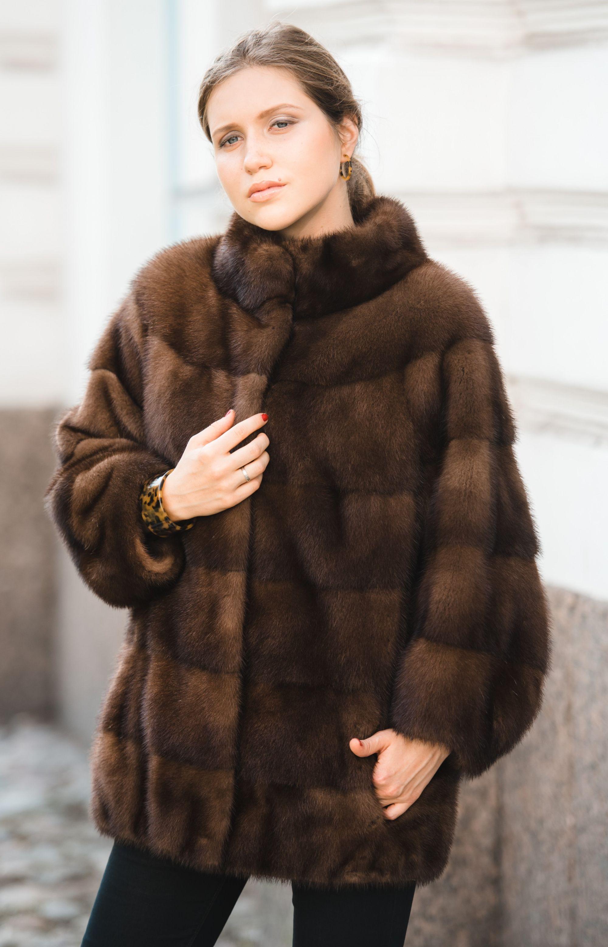 Шуба из норки фото