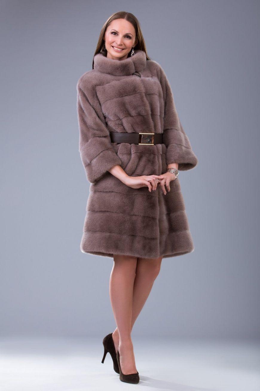 Норковая шуба с воротником стойка фото