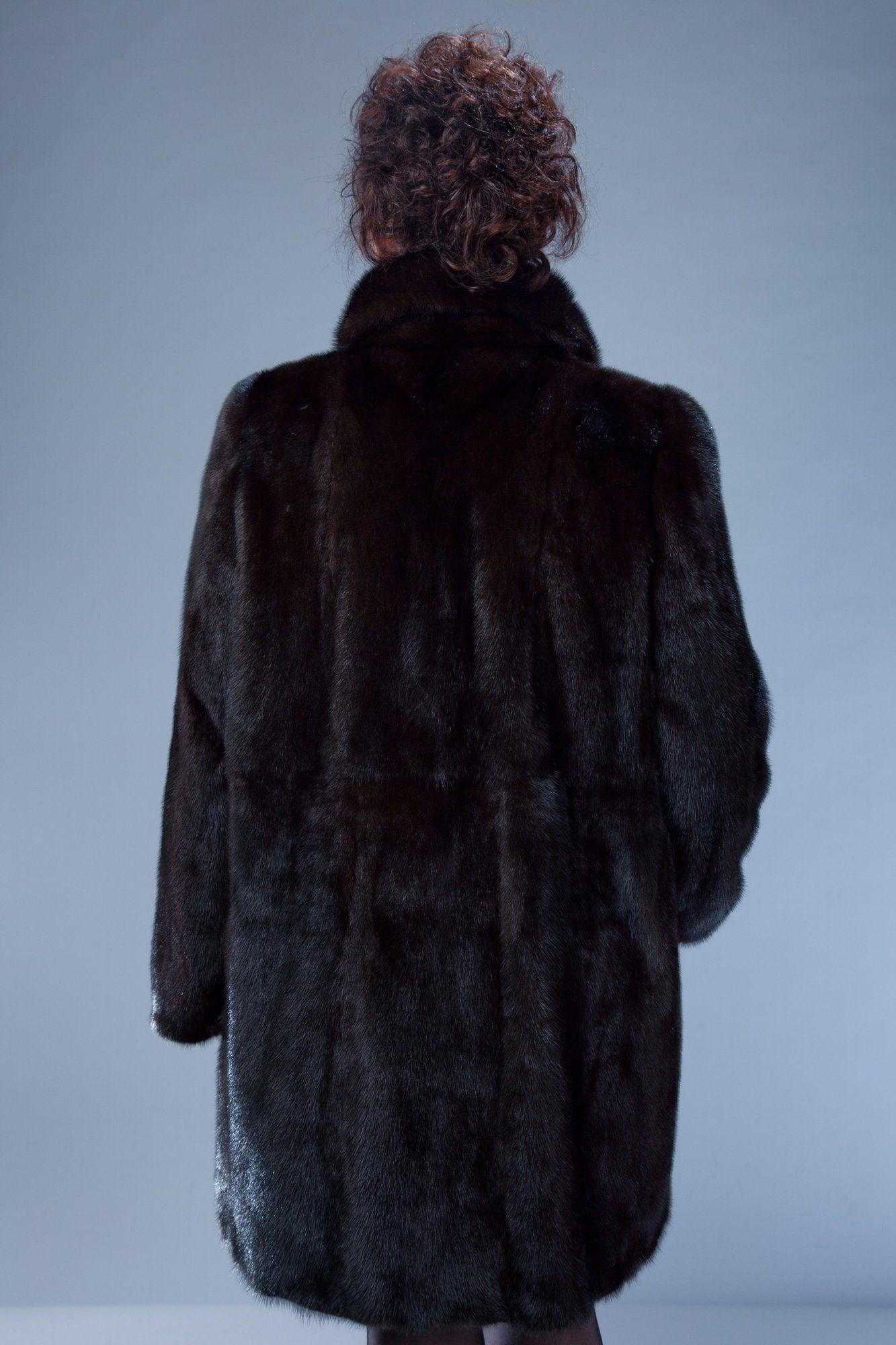 Шуба из норки c воротником апаш фото