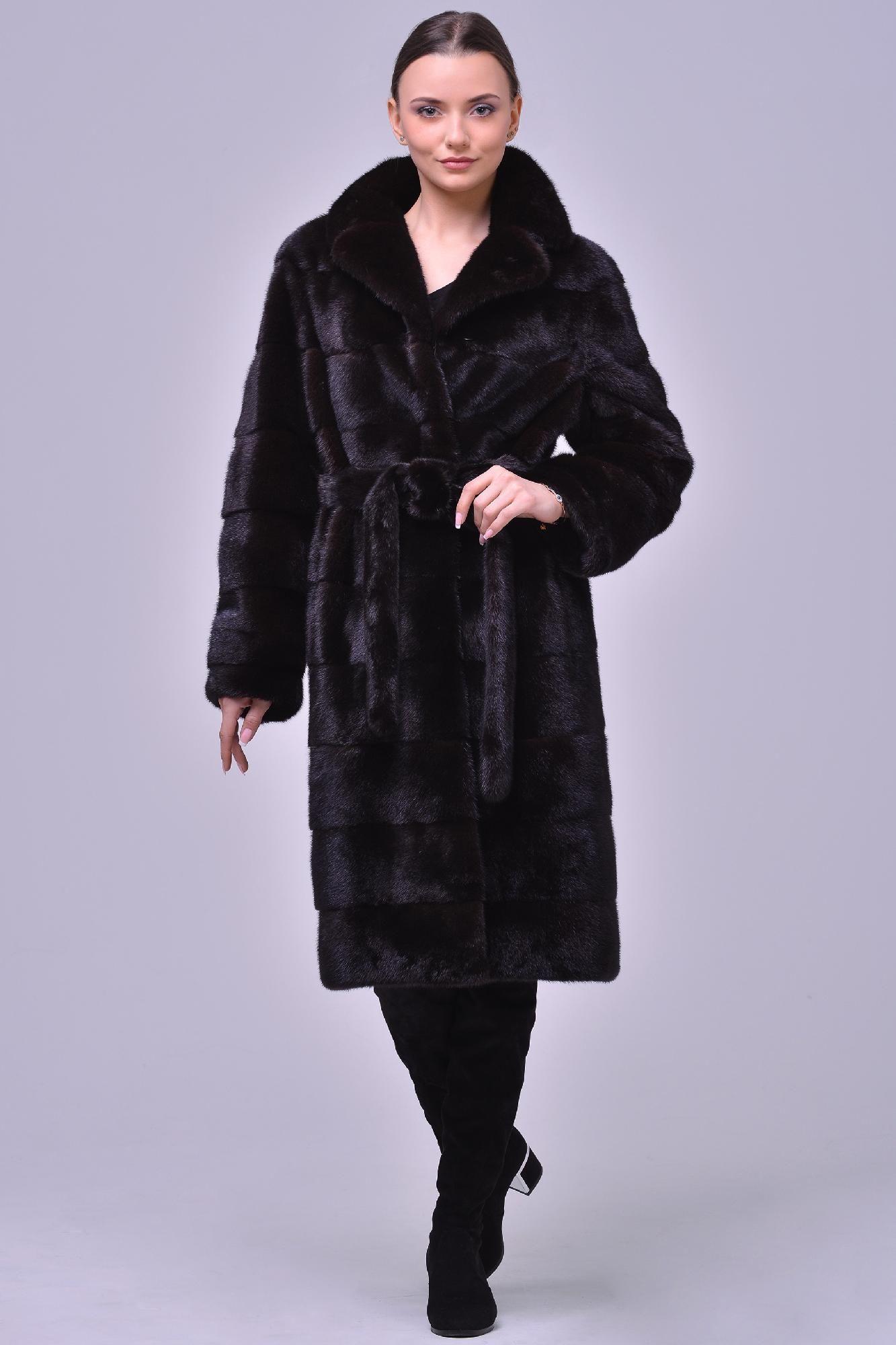 Норковая шуба с английским воротником фото