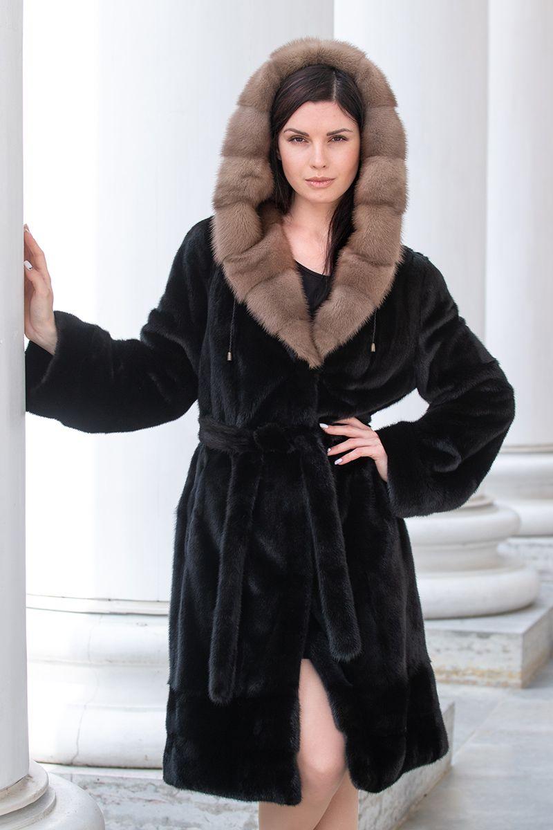 Шуба из норки фото