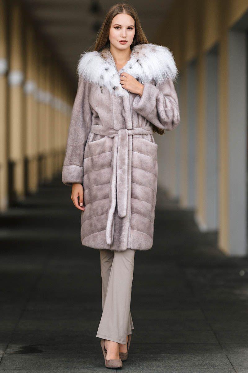 Норковая шуба с рысью фото