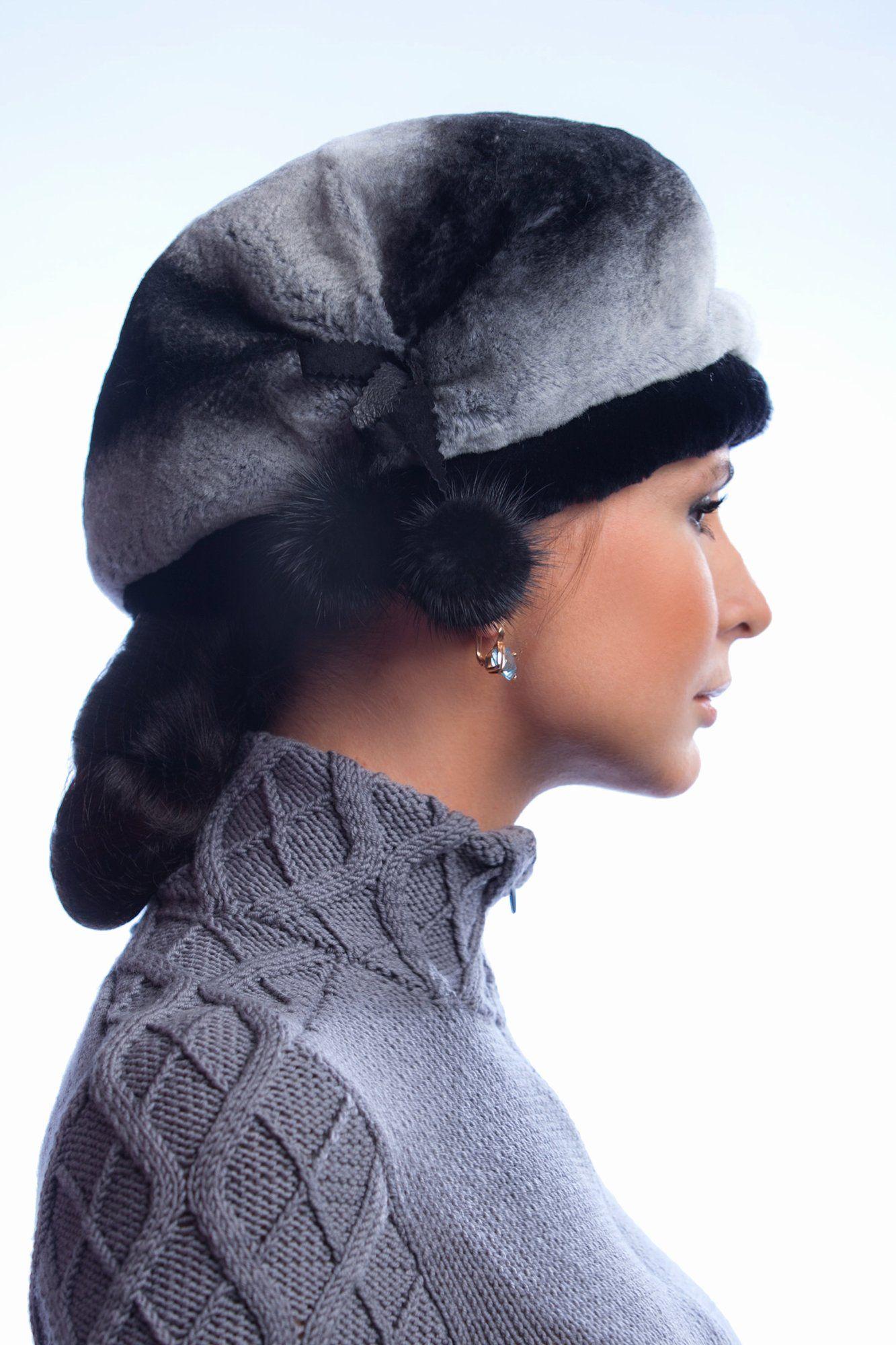 Шапка из меха кролика фото