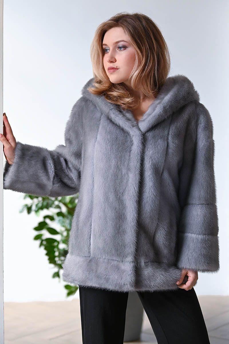 Норковая куртка скапюшоном фото