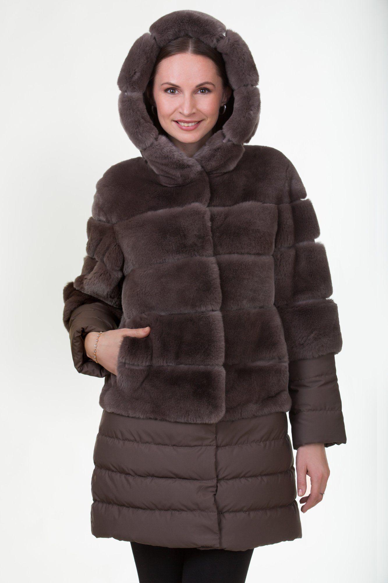 Женское пальто из меха кролика фото