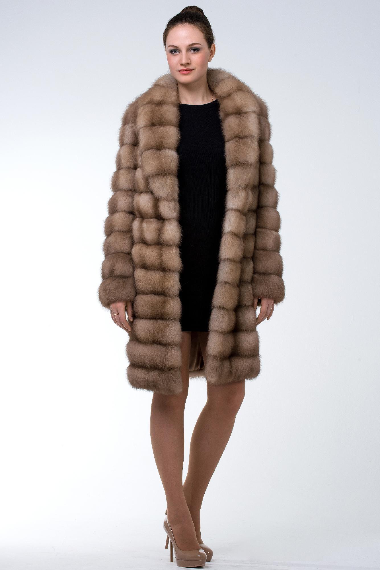 Шуба из меха куницы фото