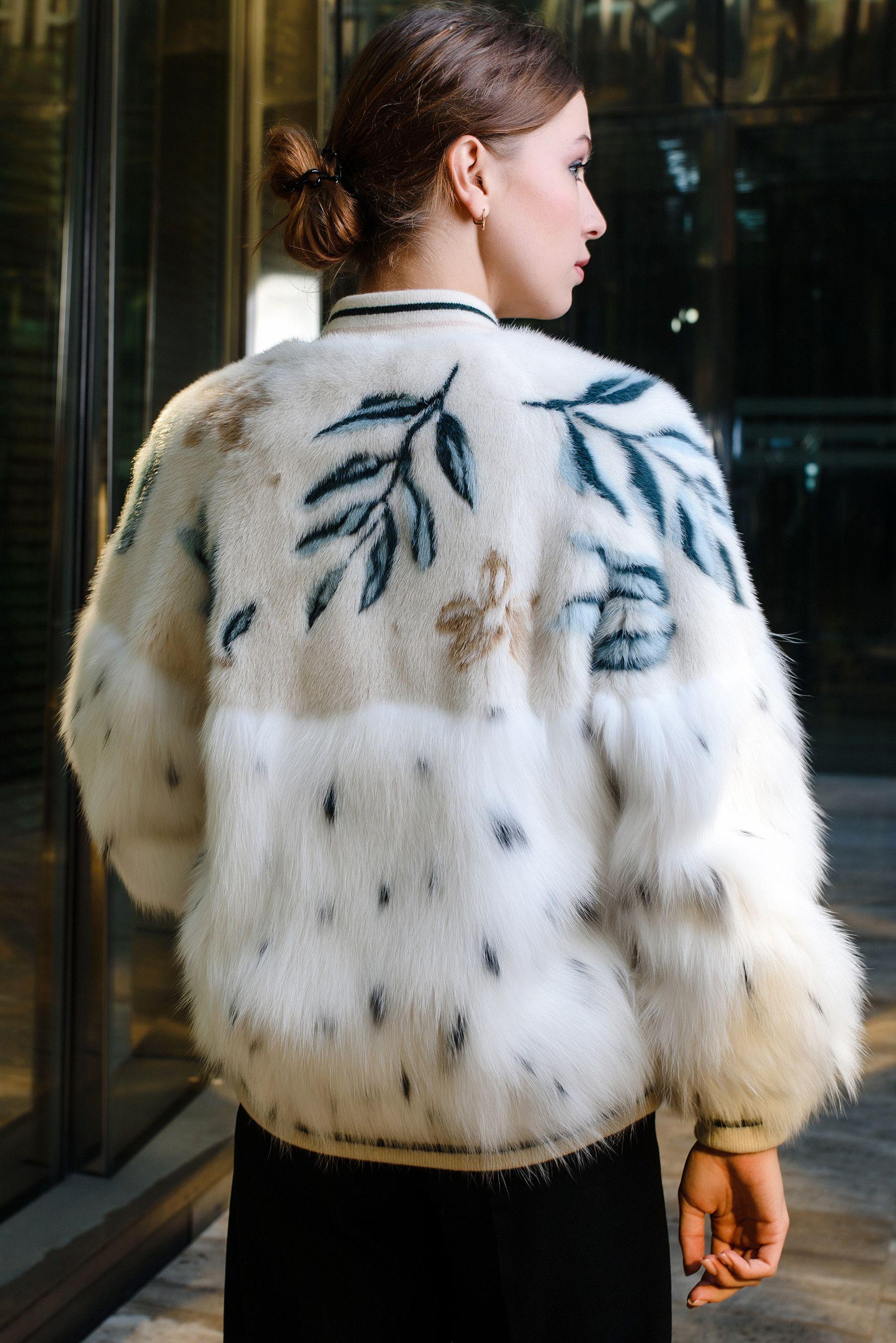 Бомбер из меха норки фото