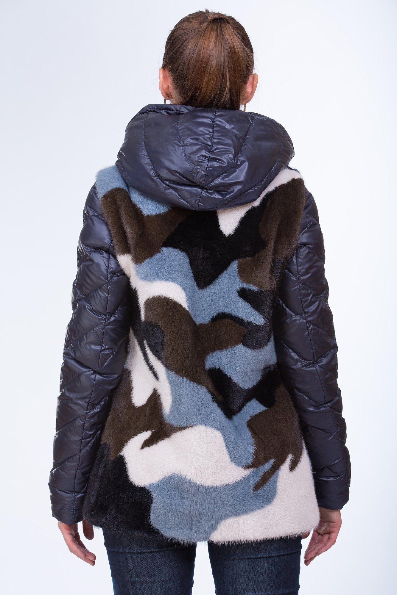 Шуба из норки комбинированная фото