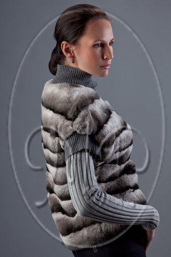 Жилет из шиншиллового кролика фото