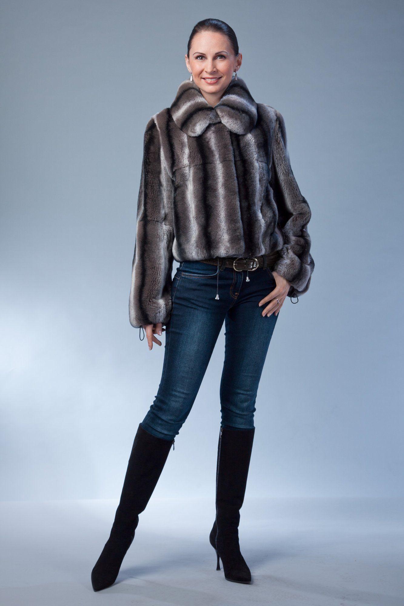 Куртка из шиншиллового кролика фото