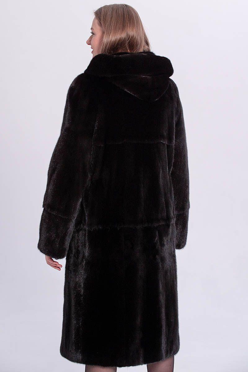 Норковая шуба с капюшоном фото