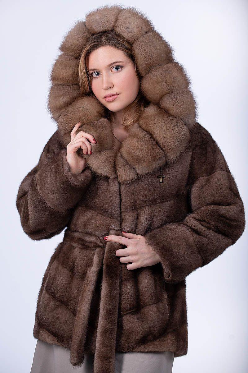 Куртка из норки с куницей фото