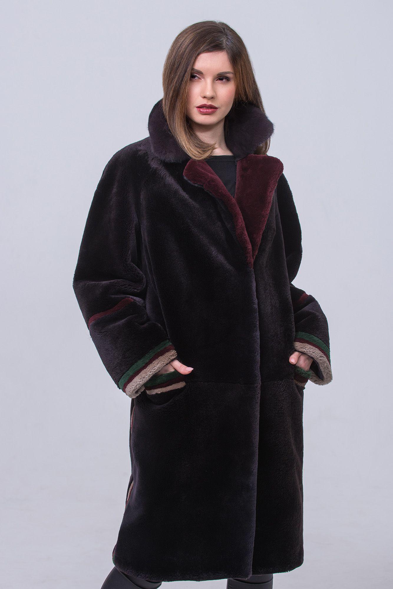 Шуба из меха бобра с норкой фото