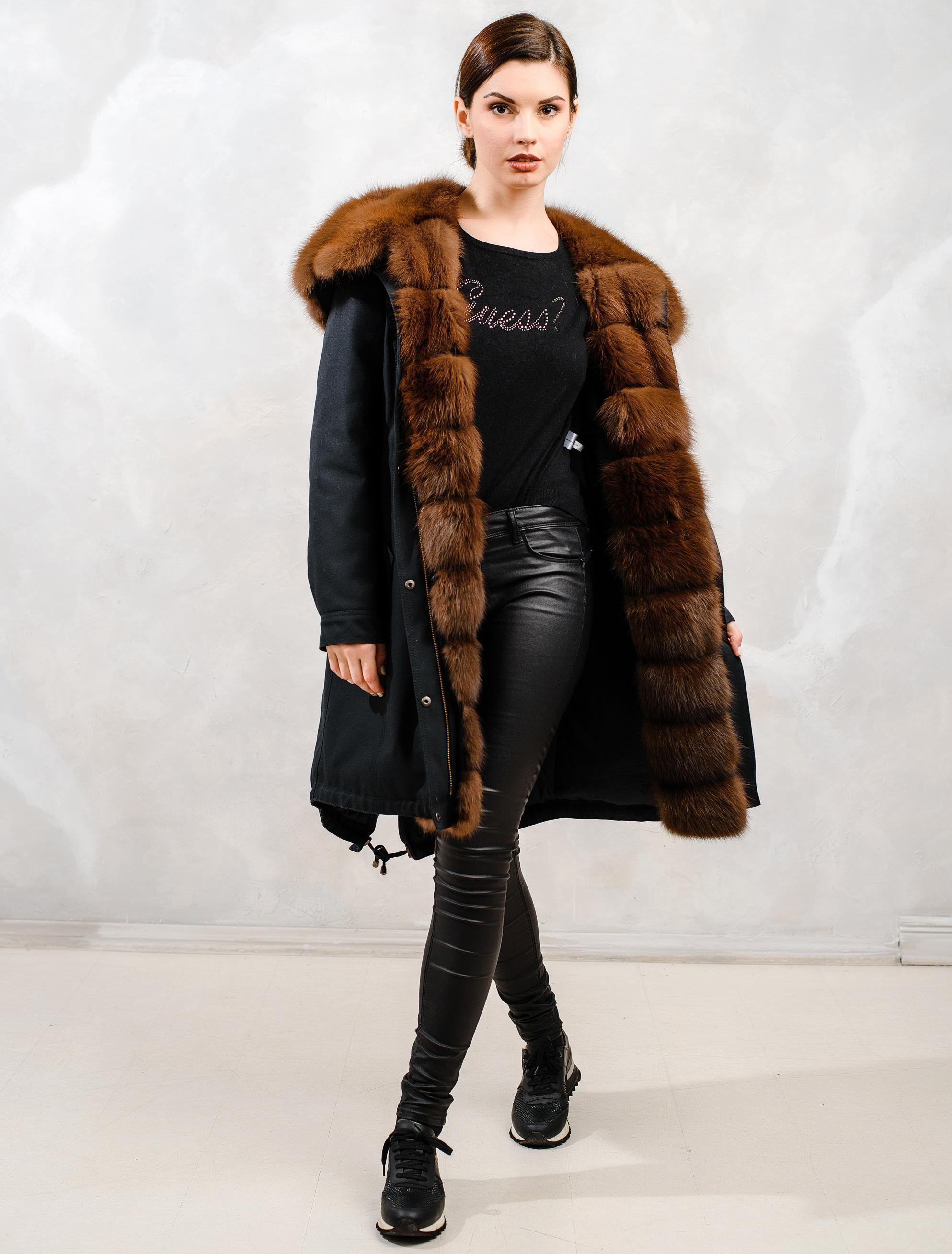 Парка из  меха куницы фото