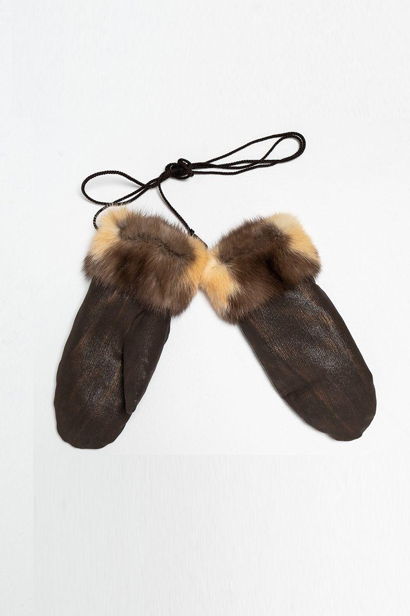 Варежки из меха куницы фото