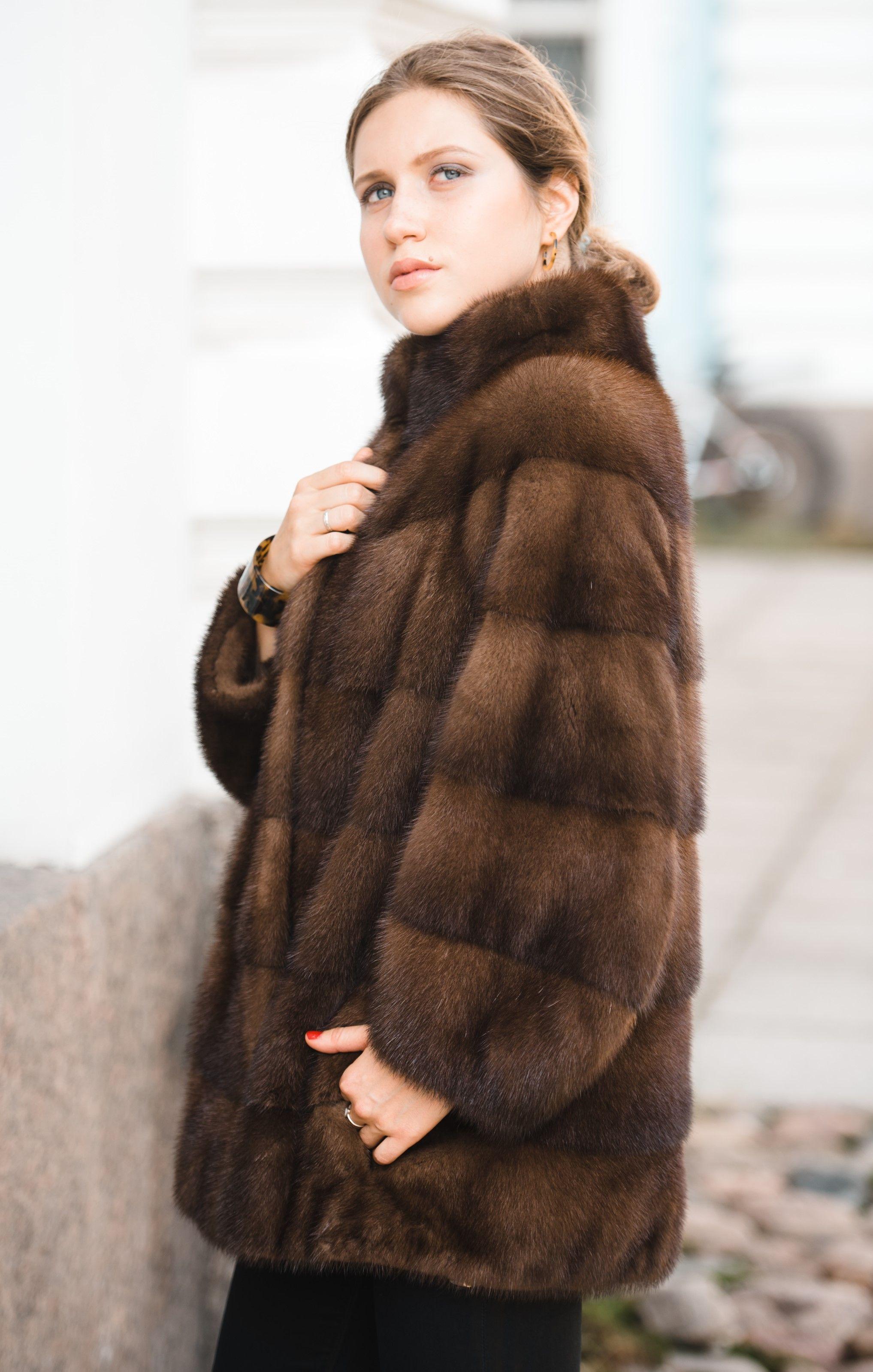 Шуба из норки фото