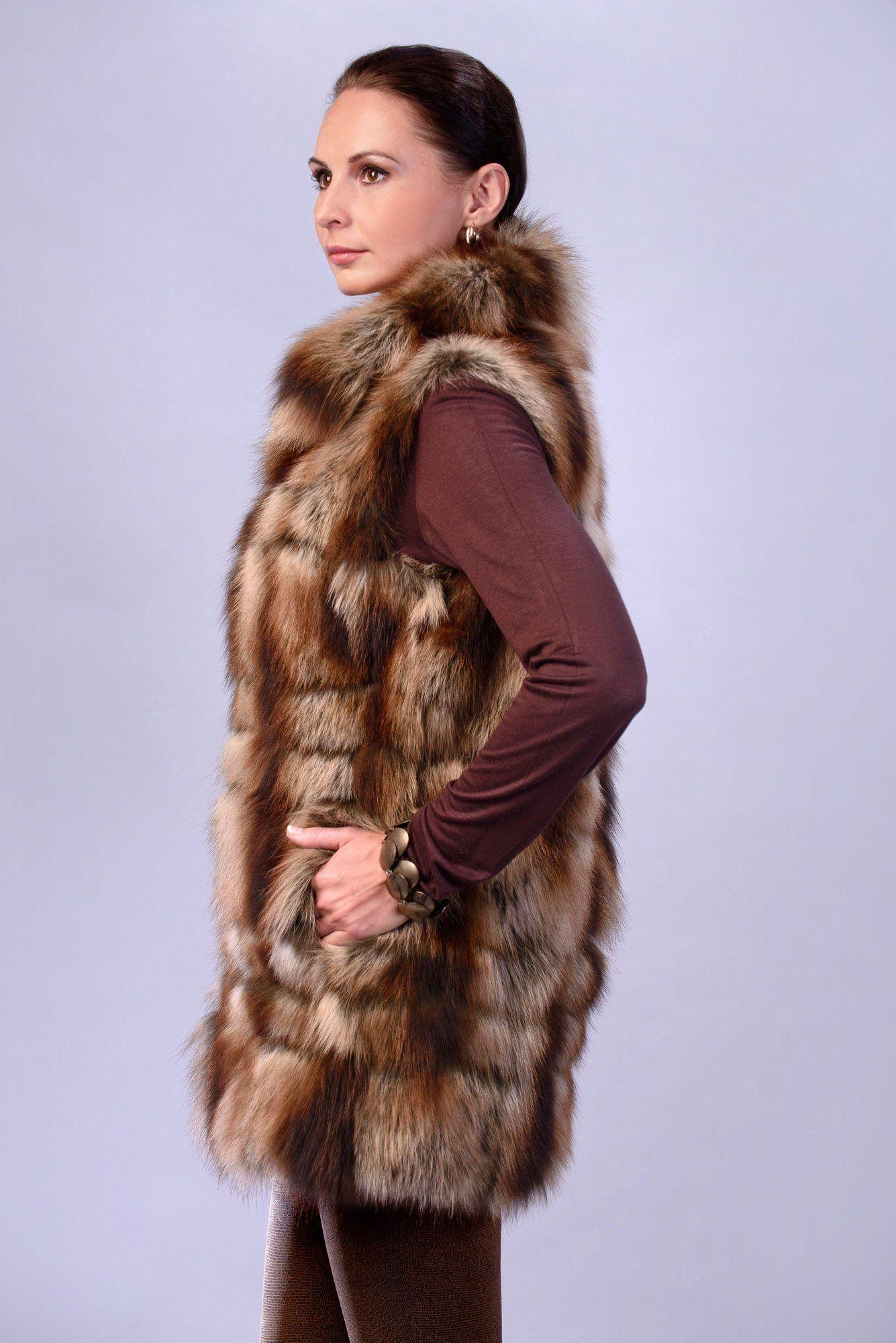 жилет из лисы фото