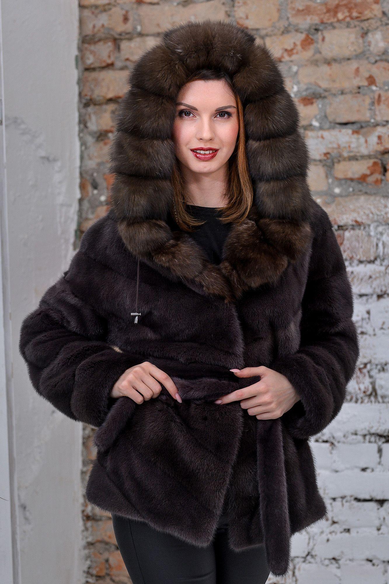 Куртка женская из  норки и соболя фото