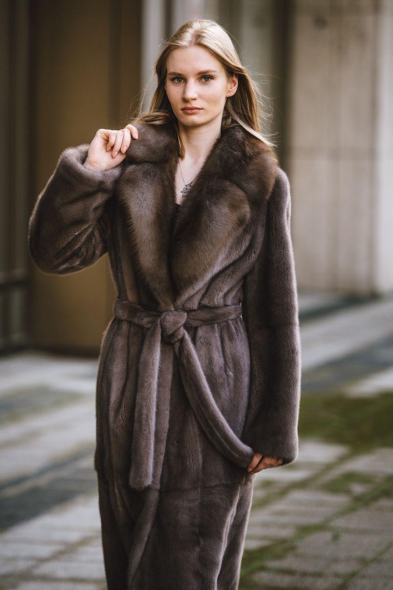 Норковая шуба с куницей фото