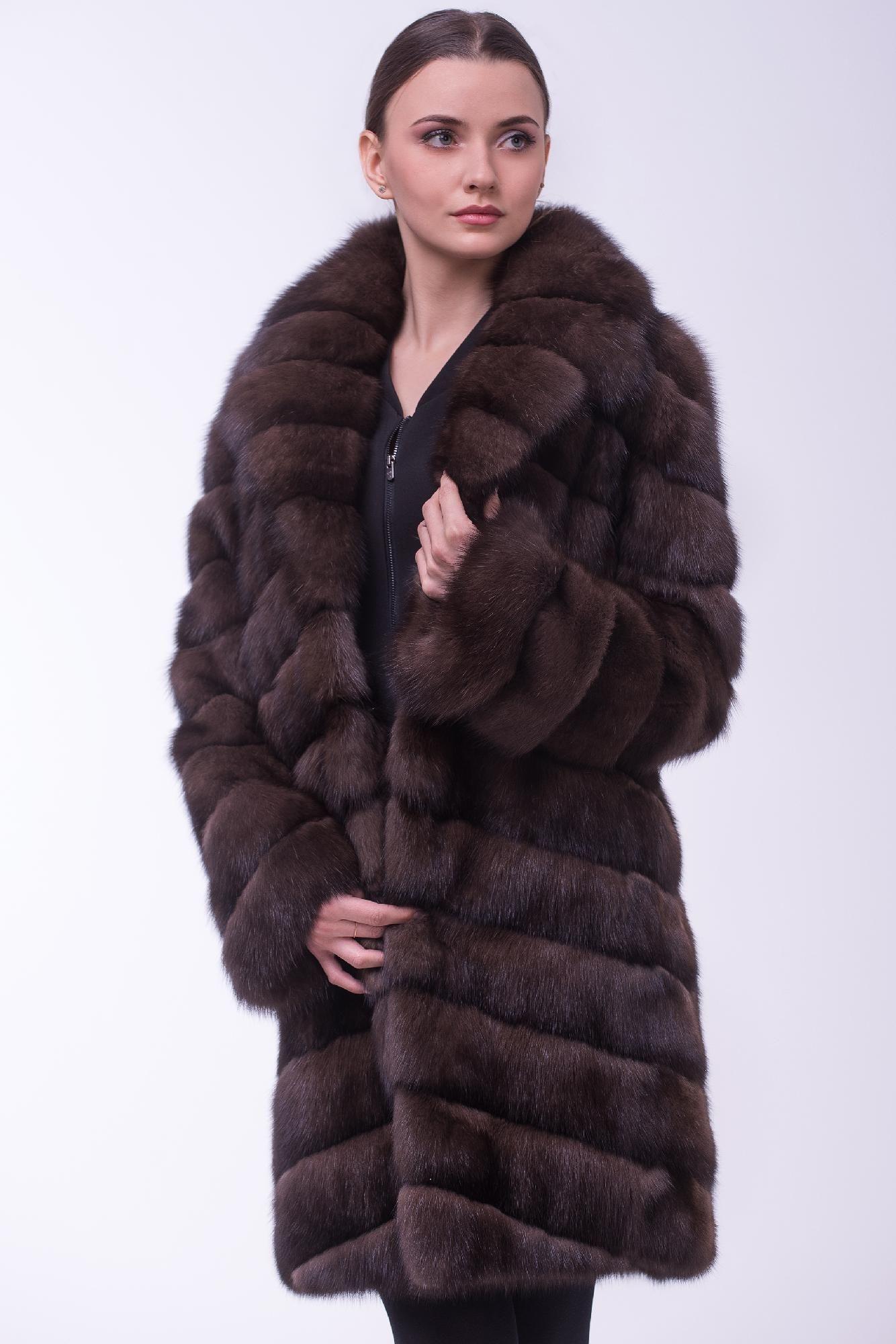 Шуба из меха соболя с воротником фото