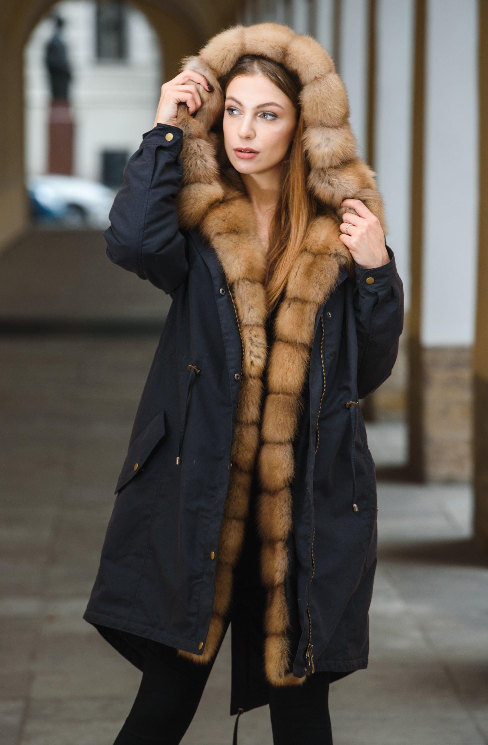 Парка из  меха куницы фото