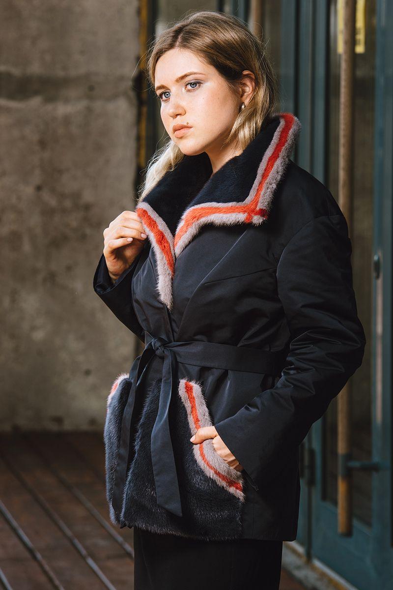 Куртка с мехом норки фото