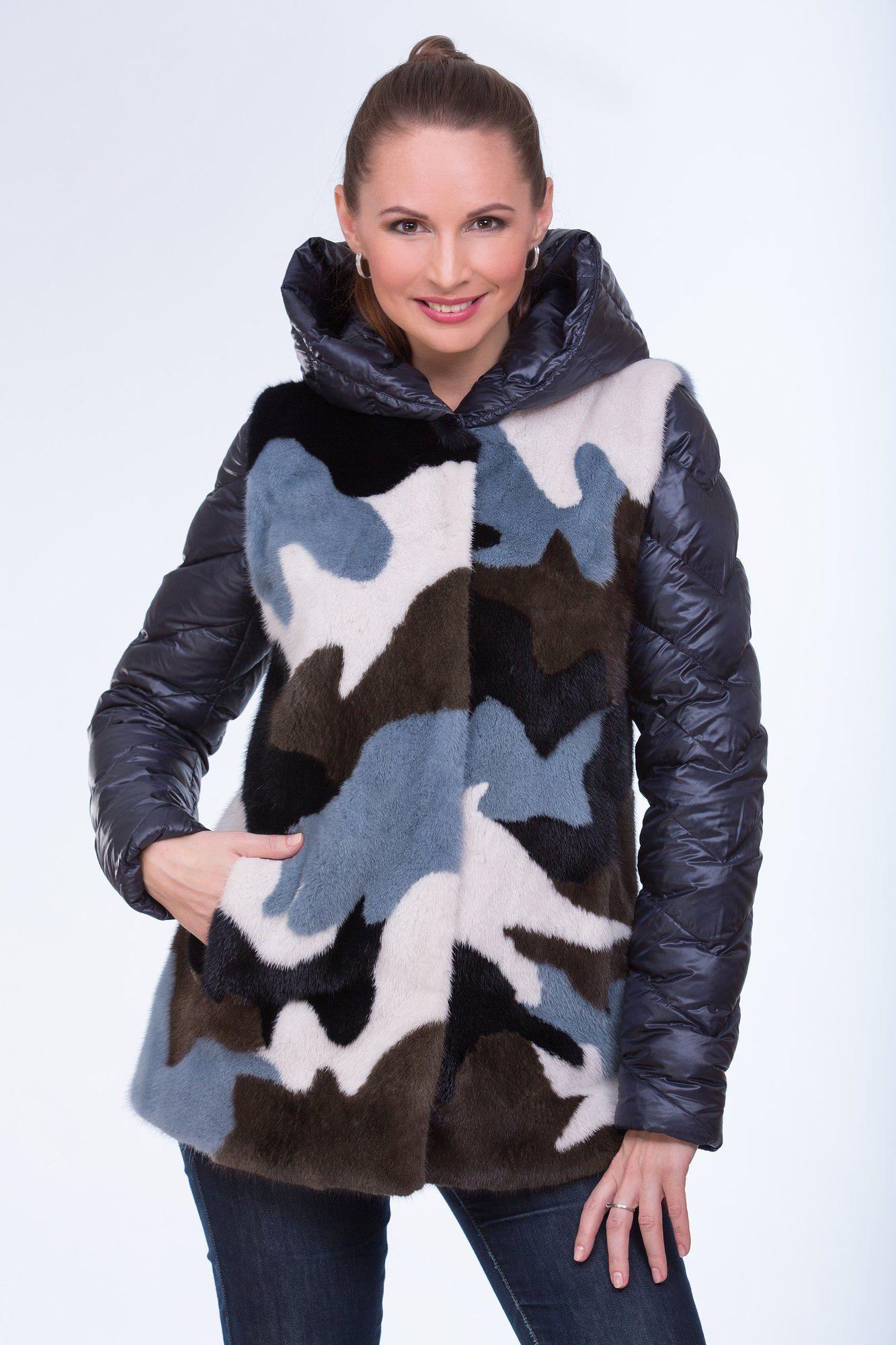 Шуба из норки комбинированная фото