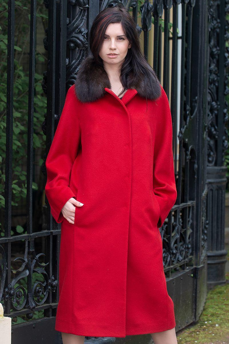 Пальто из кашемира с соболем фото