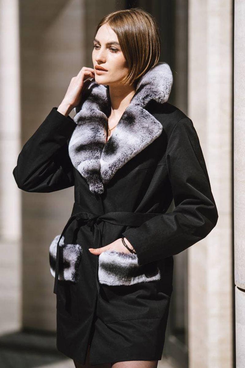 Куртка из кролика и ткани фото