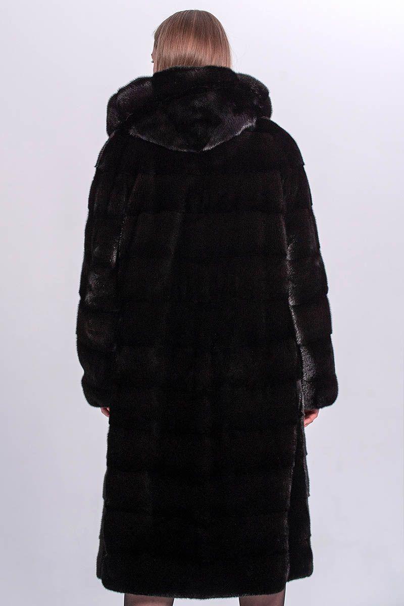 Норковая шуба с капюшоном фото