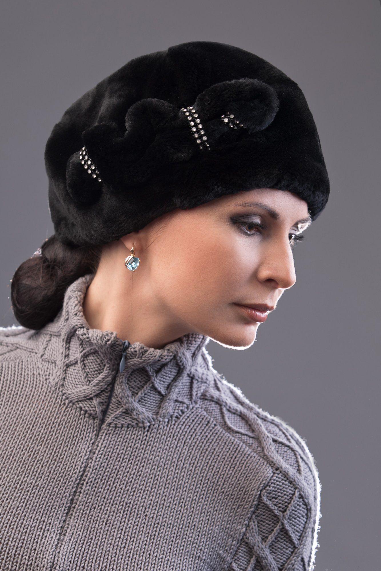 Головной убор из меха кролика фото