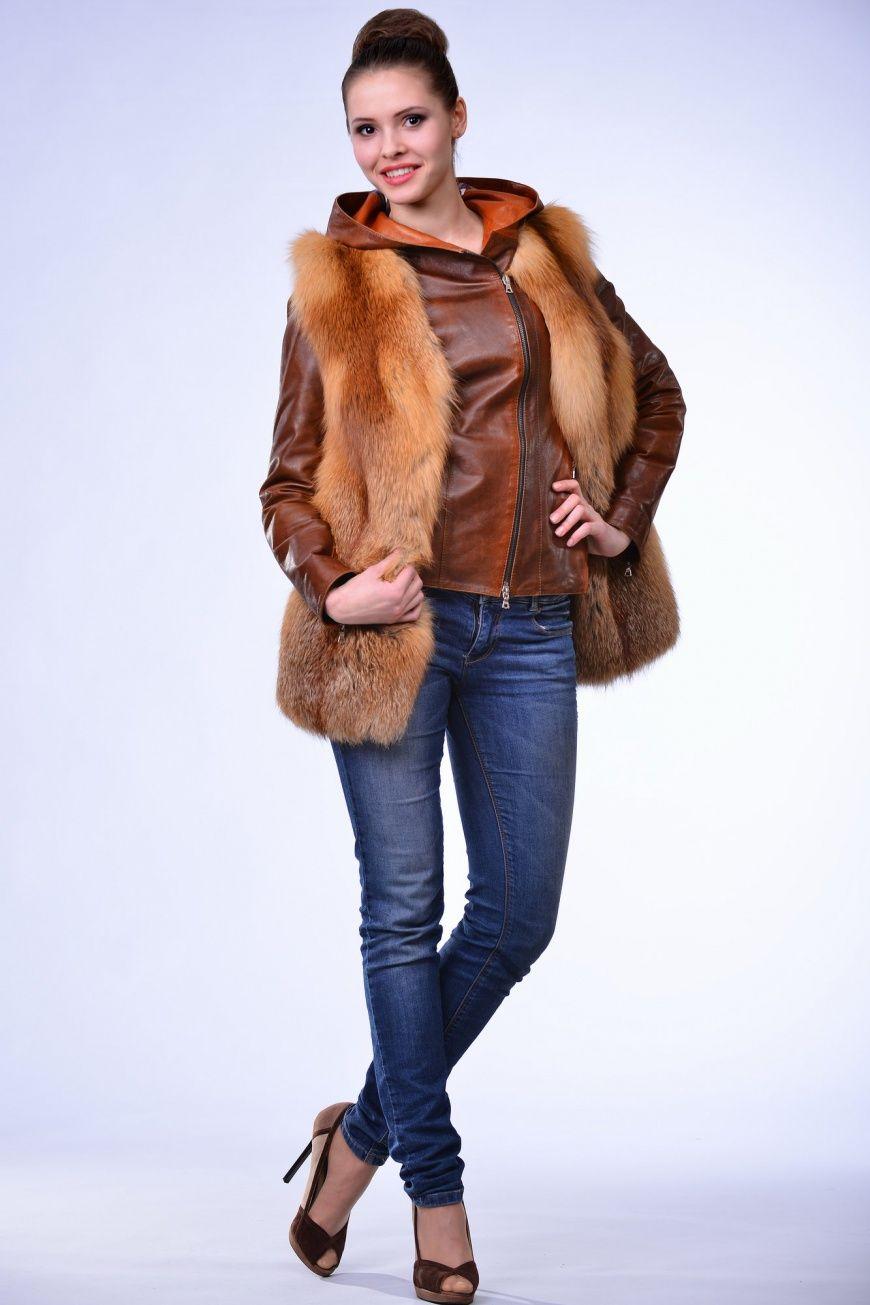 Шуба из рыжей лисы фото