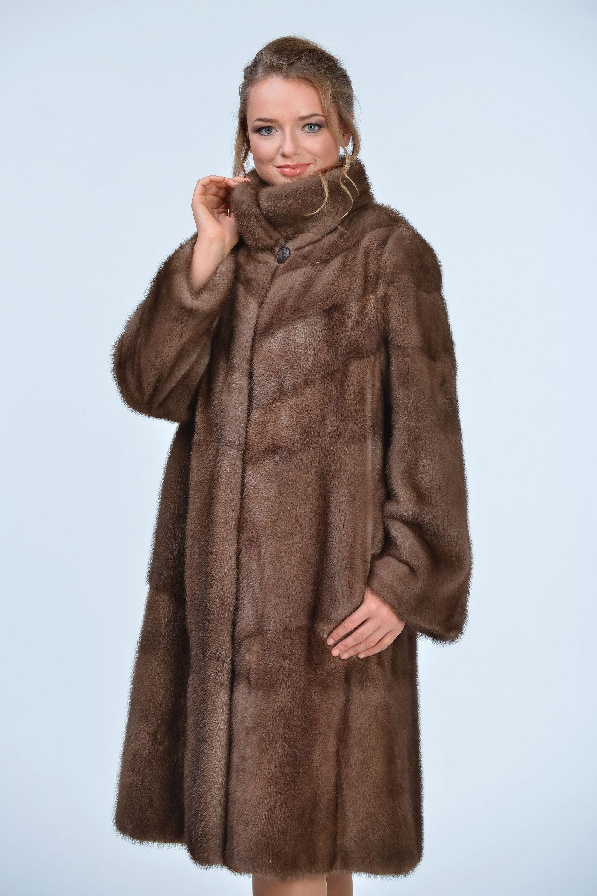Норковая шуба с воротником стойка фото