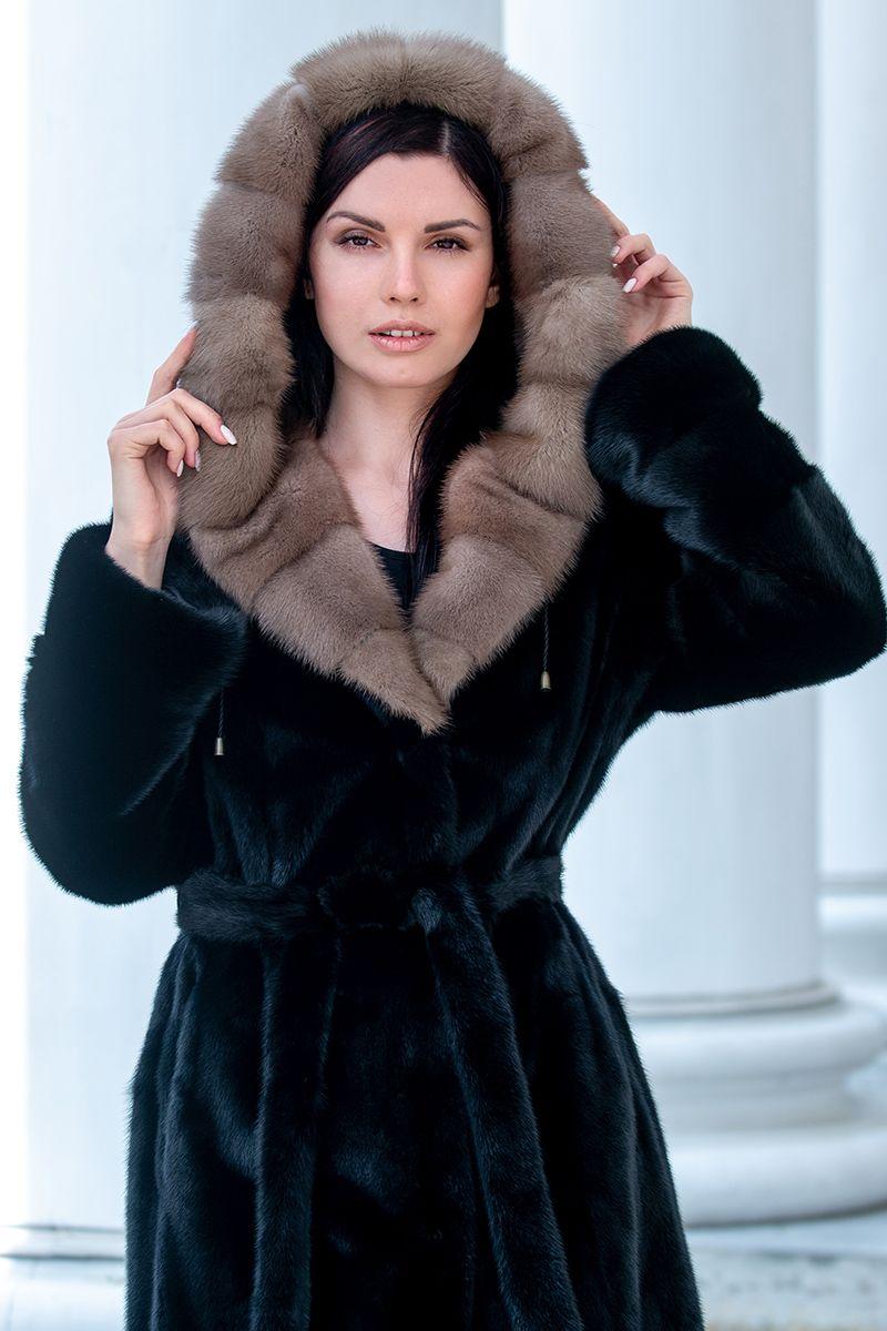 Шуба из норки фото