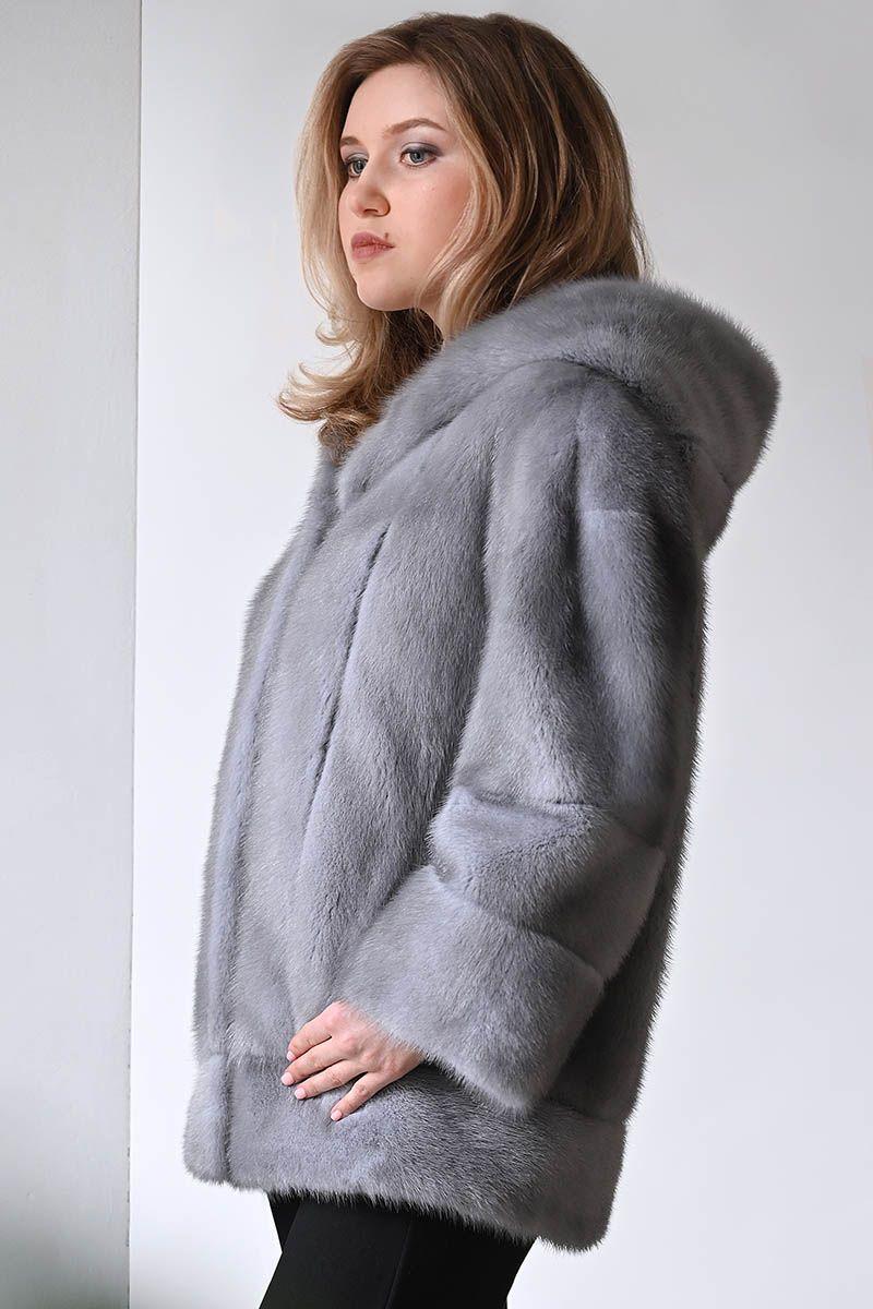 Норковая куртка скапюшоном фото